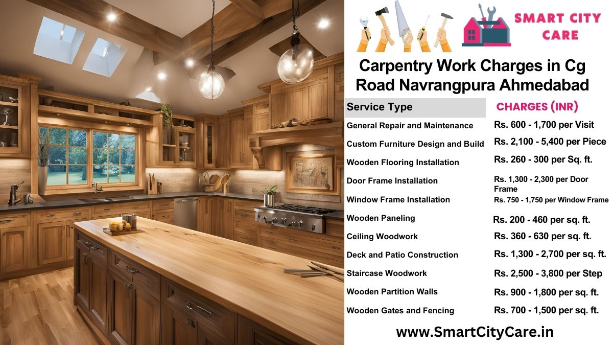 Carpentry Work Charges list in CG Road, Navrangpura, Ahmedabad