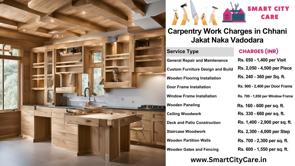 Carpentry Work Charges list in Chhani Jakat Naka, Vadodara