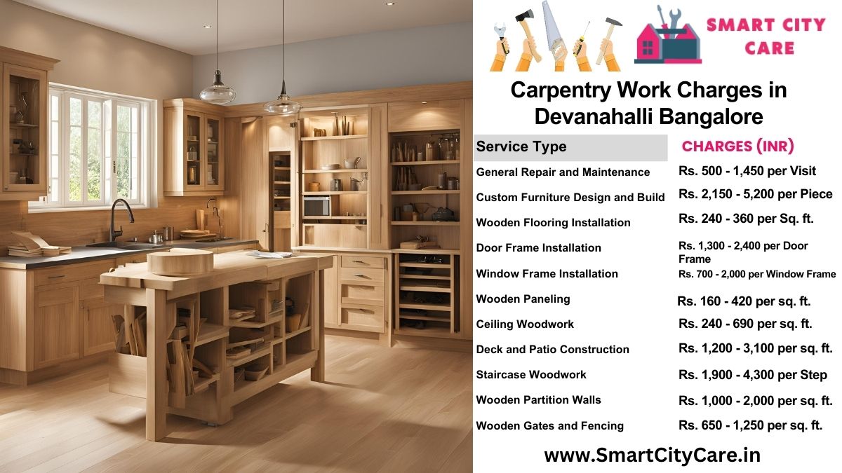 Carpentry Work Charges list in Devanahalli, Bangalore