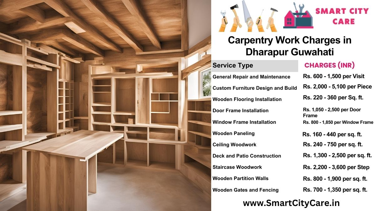 Carpentry Work Charges list in Dharapur, Guwahati