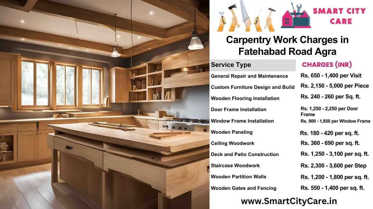 Carpentry Work Charges list in Fatehabad Road, Agra