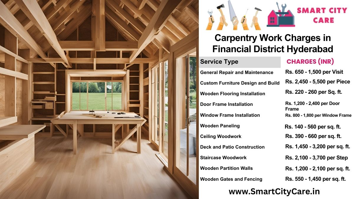 Carpentry Work Charges list in Financial District, Hyderabad