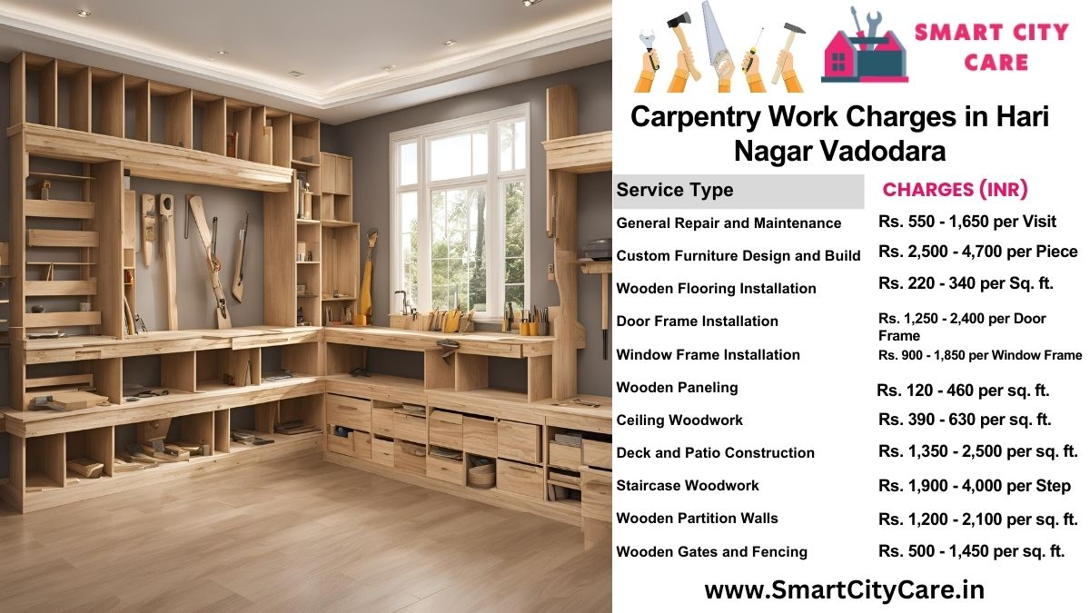 Carpentry Work Charges list in Hari Nagar, Vadodara