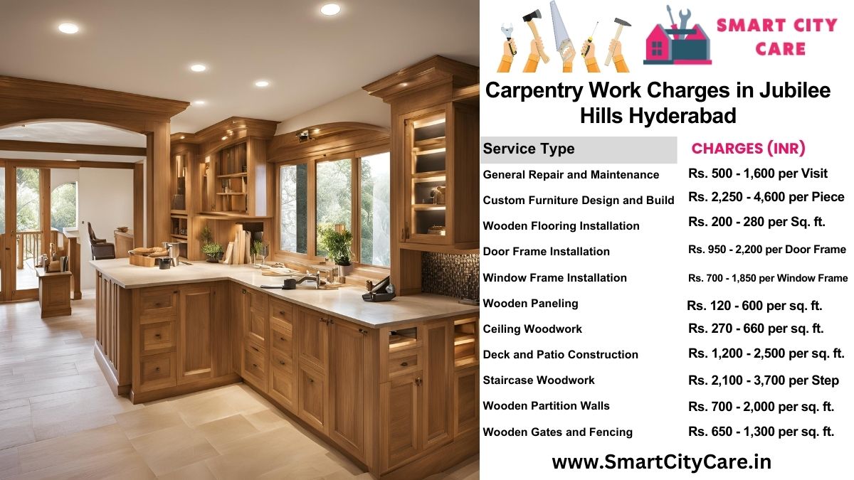 Carpentry Work Charges list in Jubilee Hills, Hyderabad