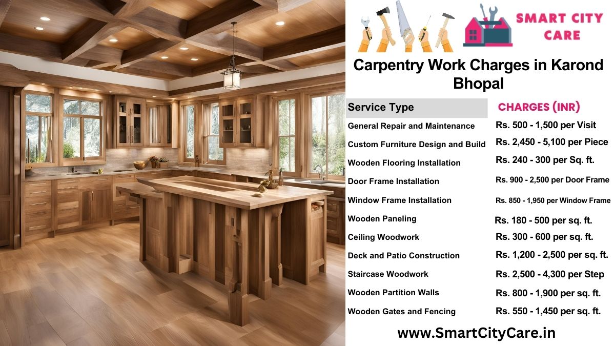 Carpentry Work Charges list in Karond, Bhopal