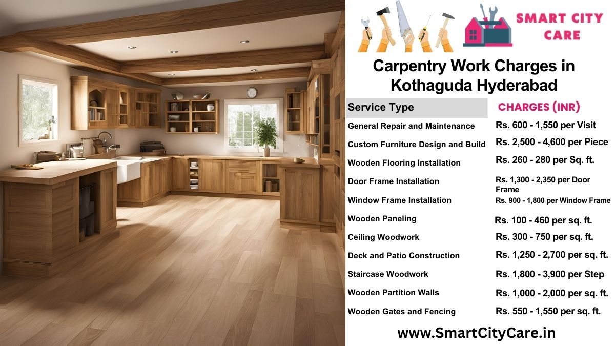 Carpentry Work Charges list in Kothaguda, Hyderabad