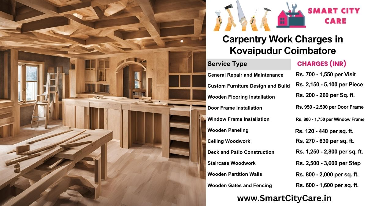 Carpentry Work Charges list in Kovaipudur, Coimbatore