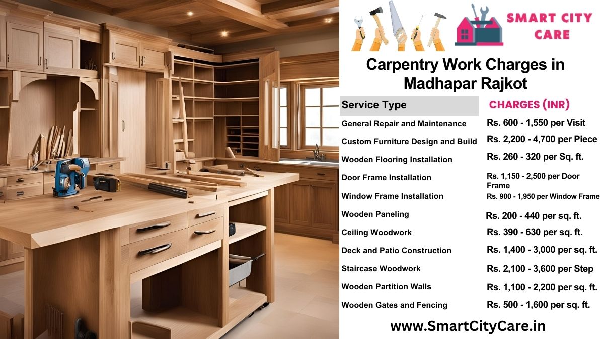 Carpentry Work Charges list in Madhapar, Rajkot