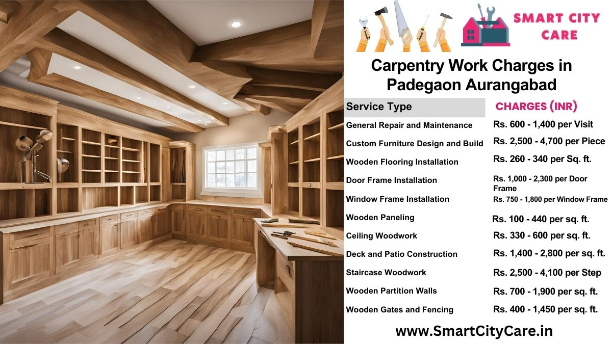 Carpentry Work Charges list in Padegaon, Aurangabad