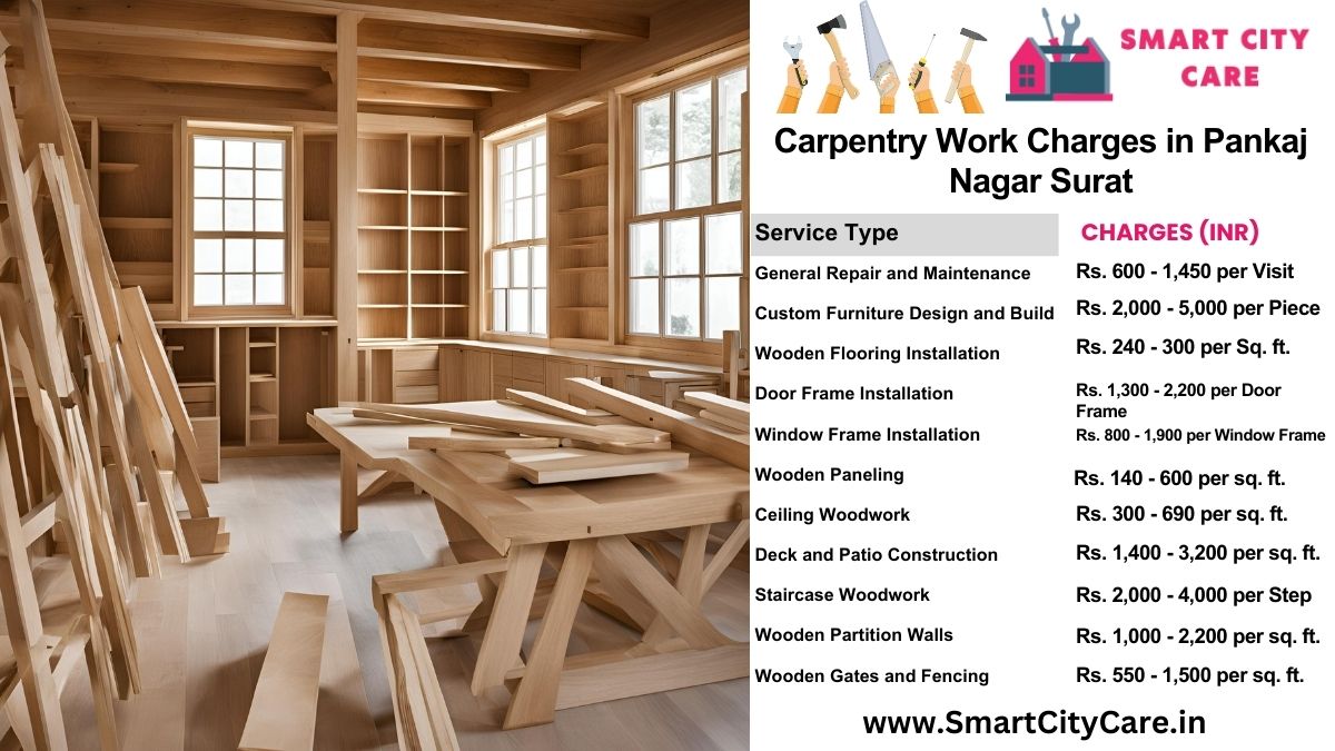 Carpentry Work Charges list in Pankaj Nagar, Surat