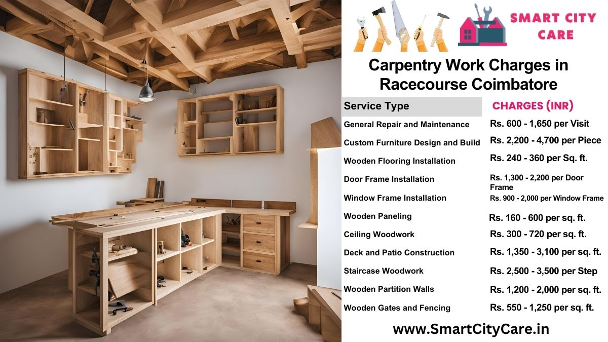 Carpentry Work Charges list in Racecourse, Coimbatore