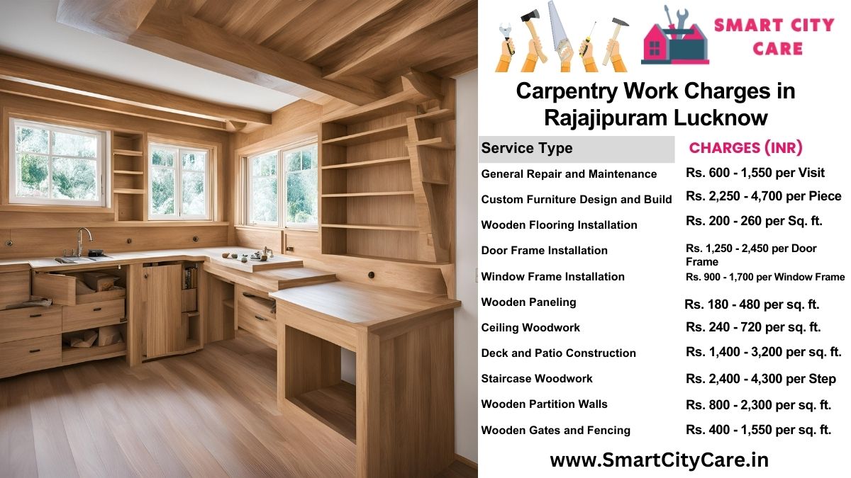 Carpentry Work Charges list in Rajajipuram, Lucknow