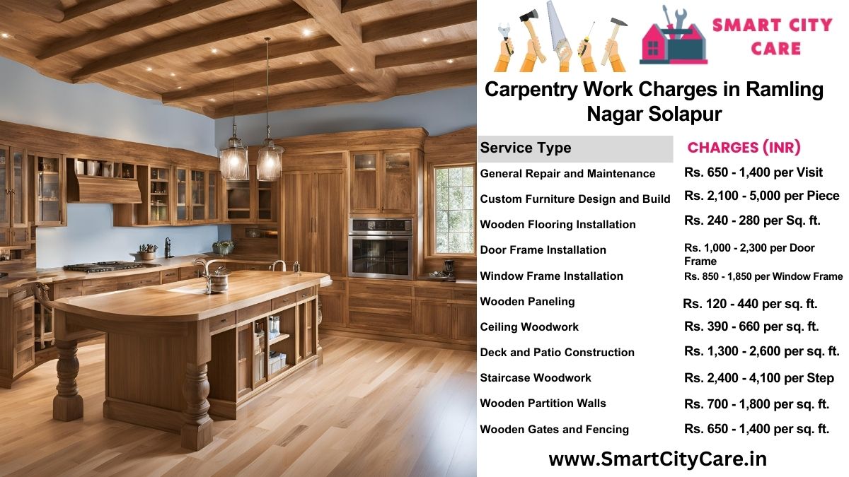 Carpentry Work Charges list in Ramling Nagar, Solapur