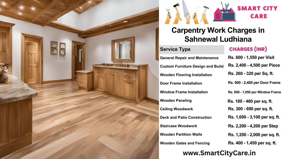 Carpentry Work Charges list in Sahnewal, Ludhiana