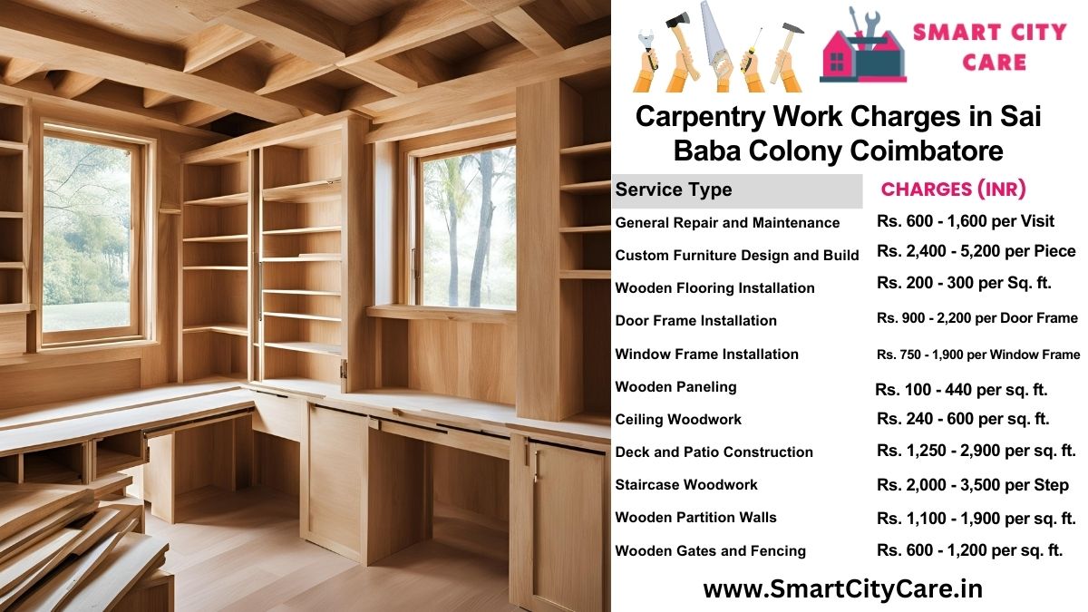 Carpentry Work Charges list in Sai Baba Colony, Coimbatore