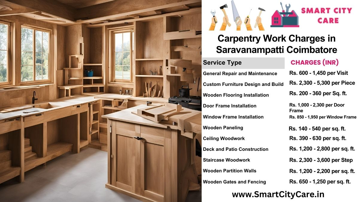 Carpentry Work Charges list in Saravanampatti, Coimbatore