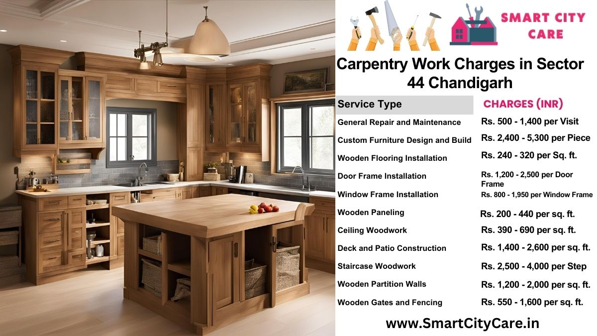 Carpentry Work Charges list in Sector 44, Chandigarh