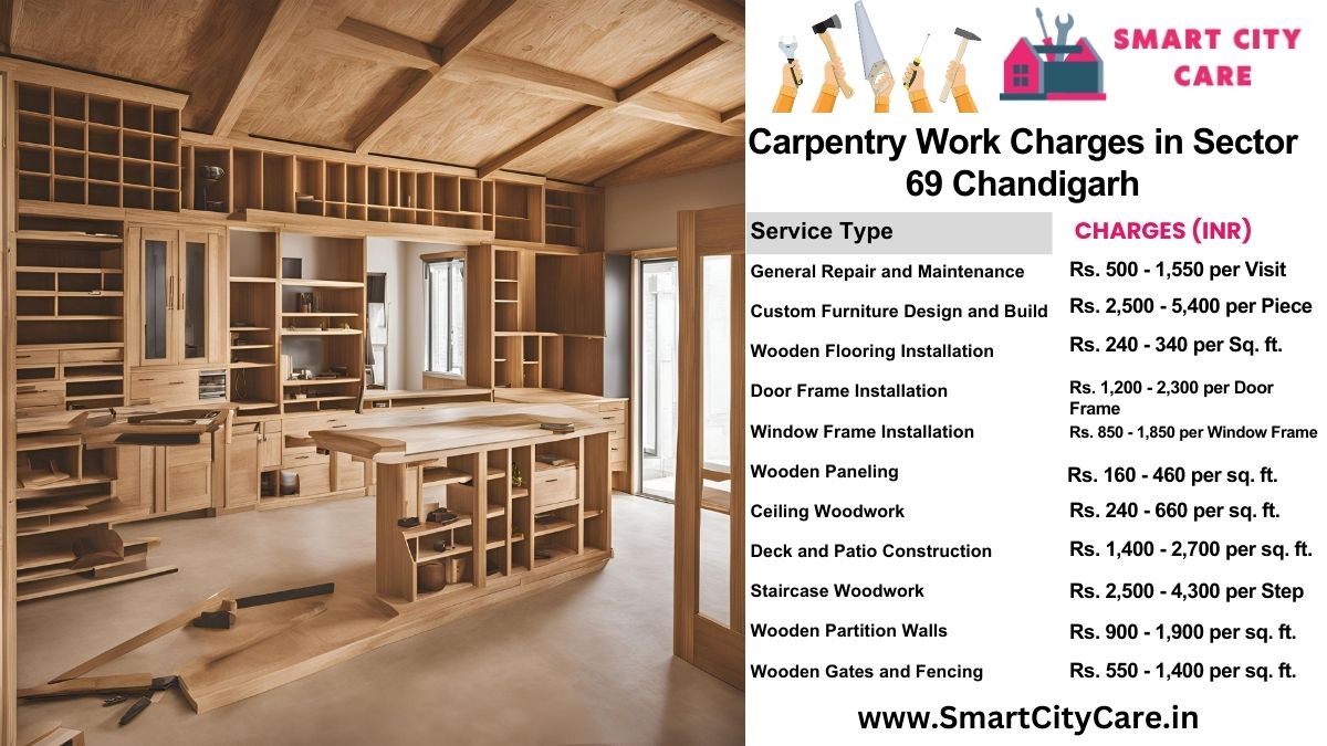 Carpentry Work Charges list in Sector 69, Chandigarh