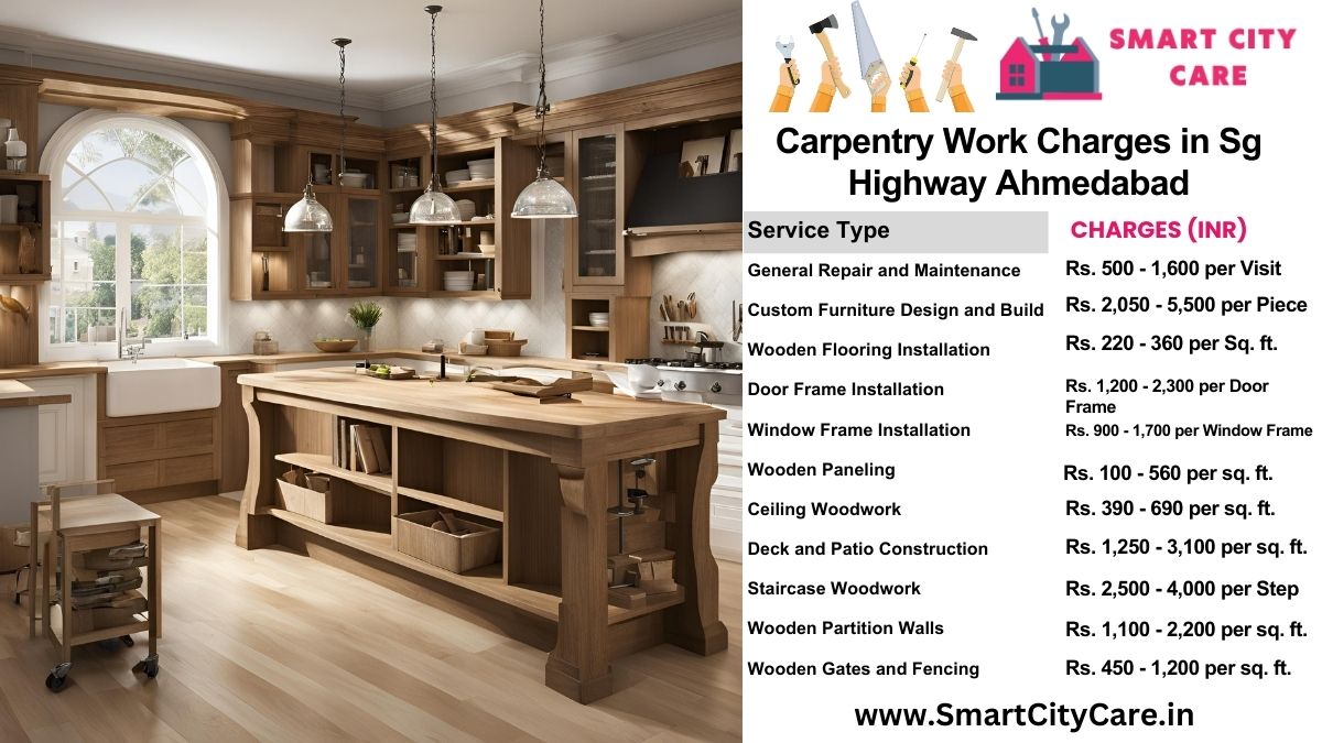 Carpentry Work Charges list in SG Highway, Ahmedabad