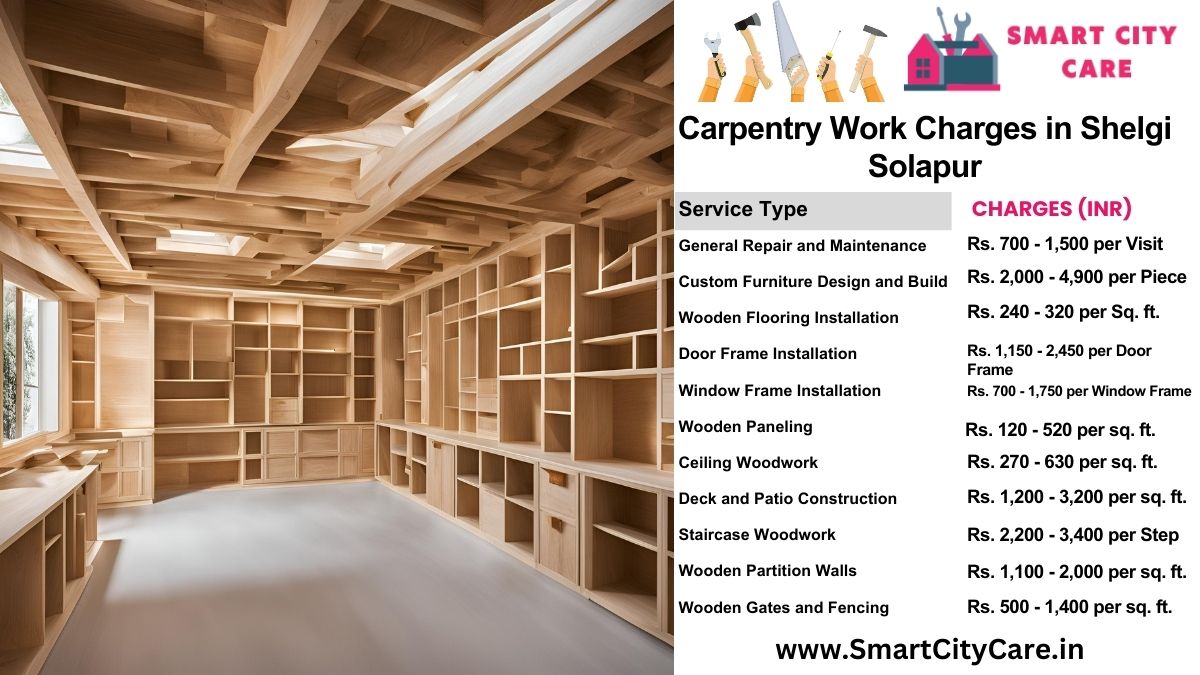 Carpentry Work Charges list in Shelgi, Solapur