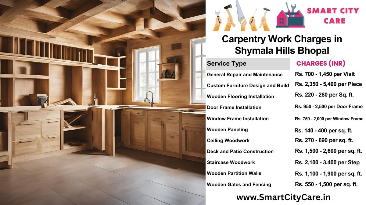 Carpentry Work Charges list in Shymala Hills, Bhopal