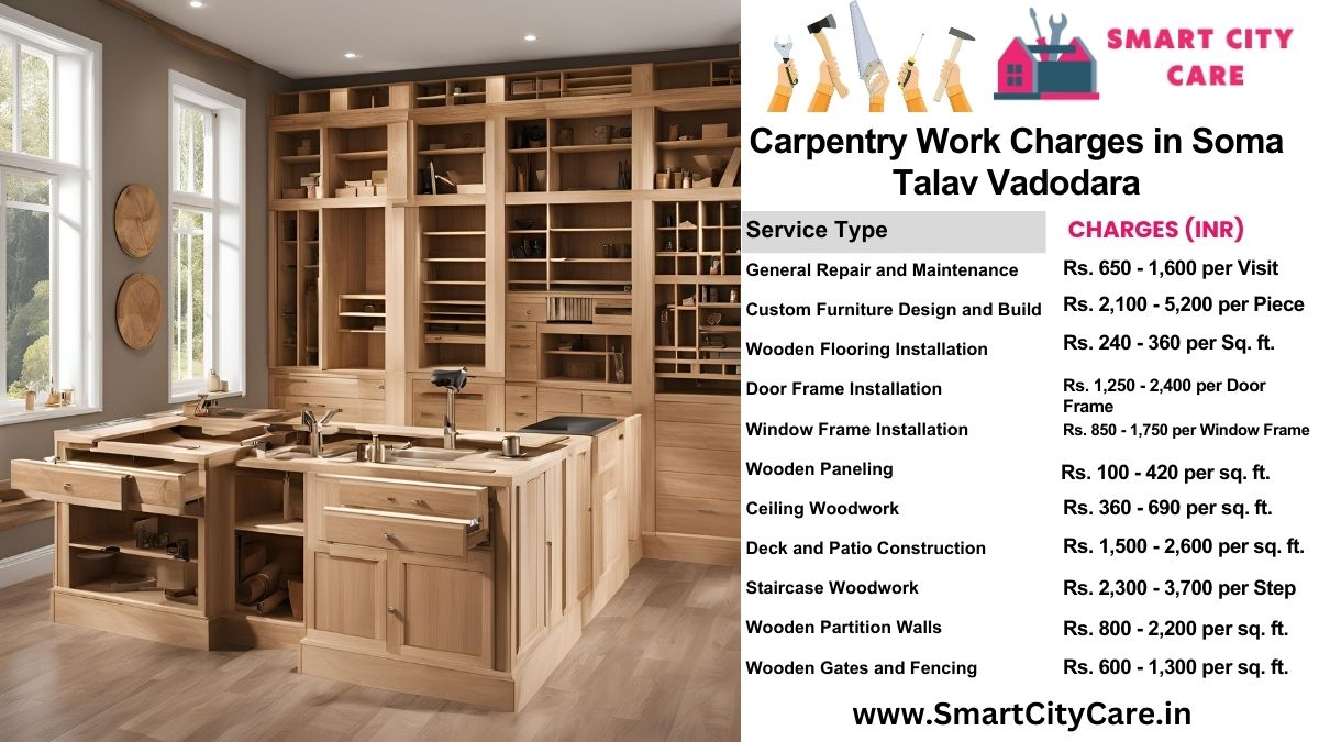 Carpentry Work Charges list in Soma Talav, Vadodara