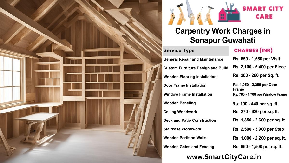 Carpentry Work Charges list in Sonapur, Guwahati