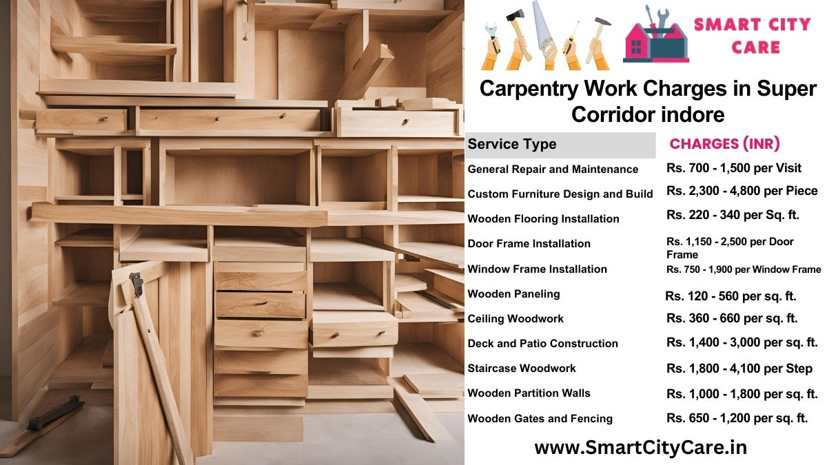 Carpentry Work Charges list in Super Corridor, Indore