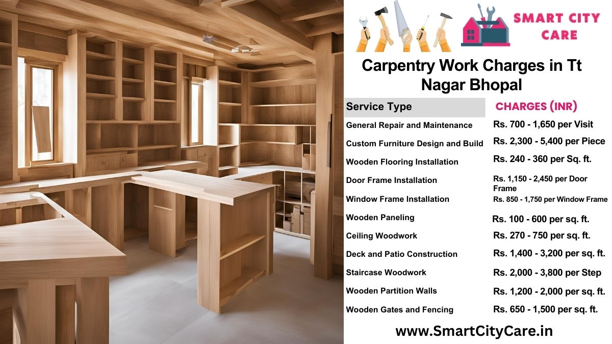 Carpentry Work Charges list in TT Nagar, Bhopal