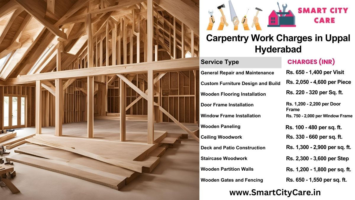 Carpentry Work Charges list in Uppal, Hyderabad