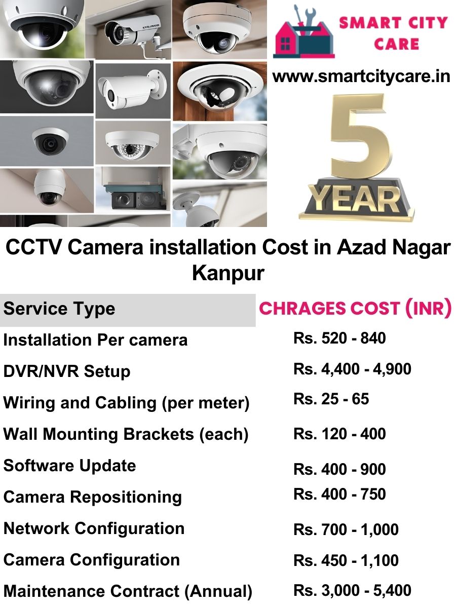 CCTV camera installation cost list in Kanpur, Azad Nagar