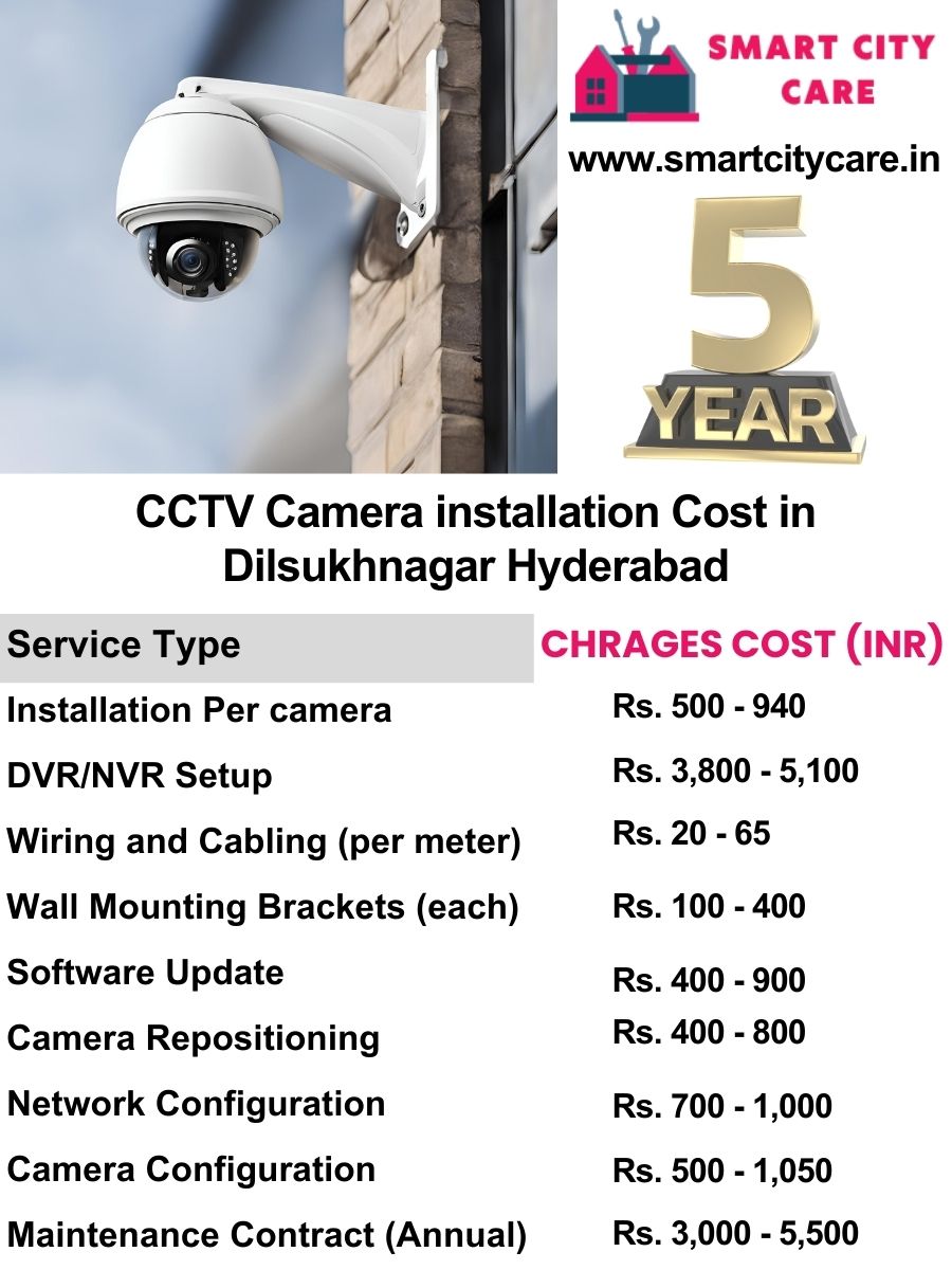 CCTV camera installation cost list in Hyderabad, Dilsukhnagar