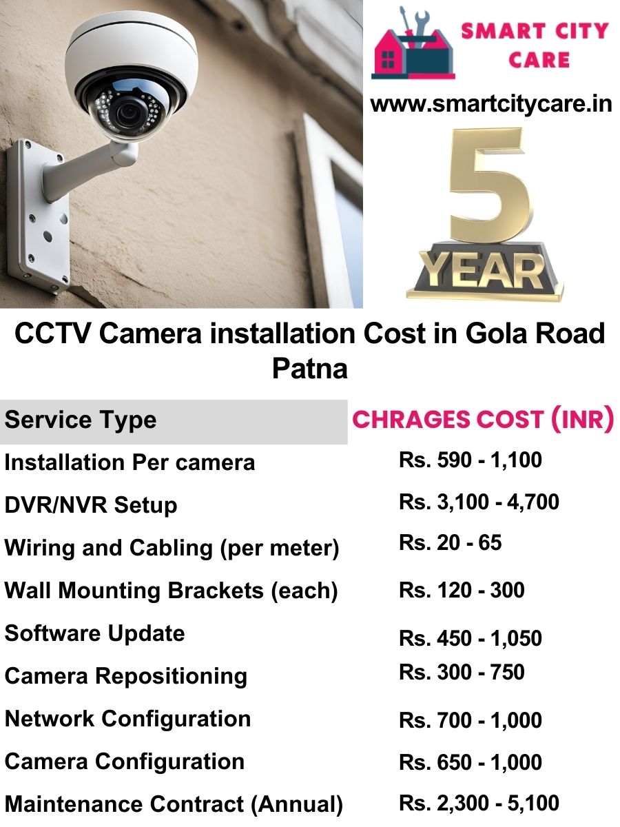 CCTV camera installation cost list in Patna, Gola Road