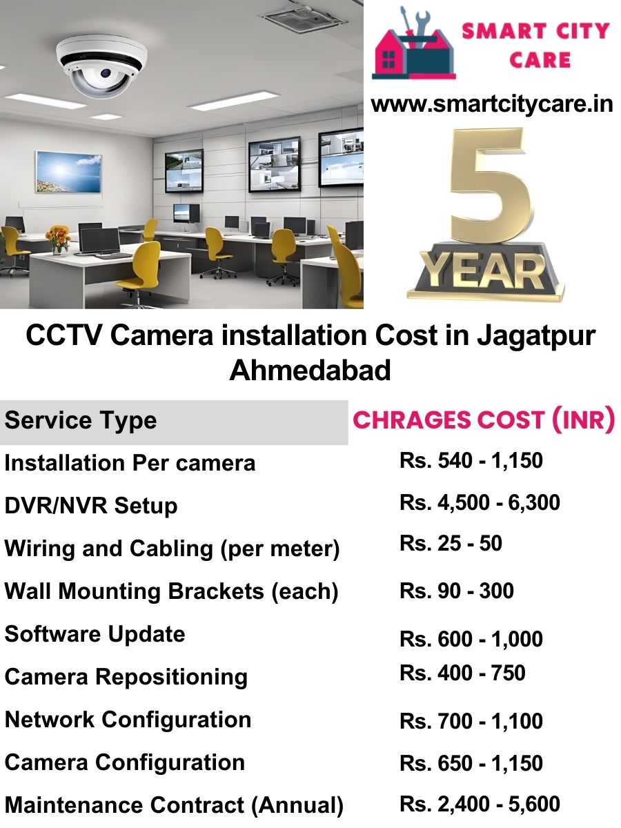 CCTV camera installation cost list in Ahmedabad, Jagatpur