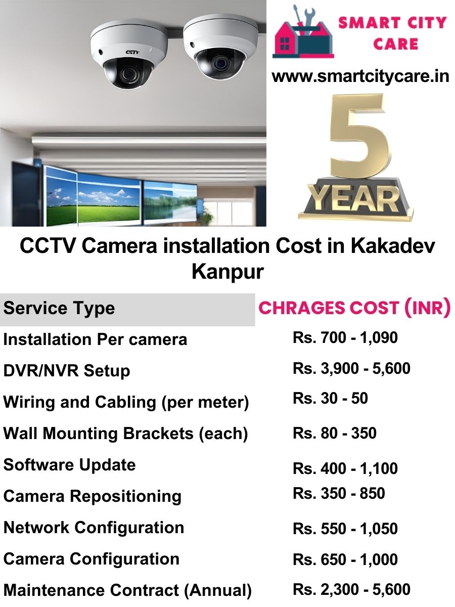 CCTV camera installation cost list in Kanpur, Kakadev