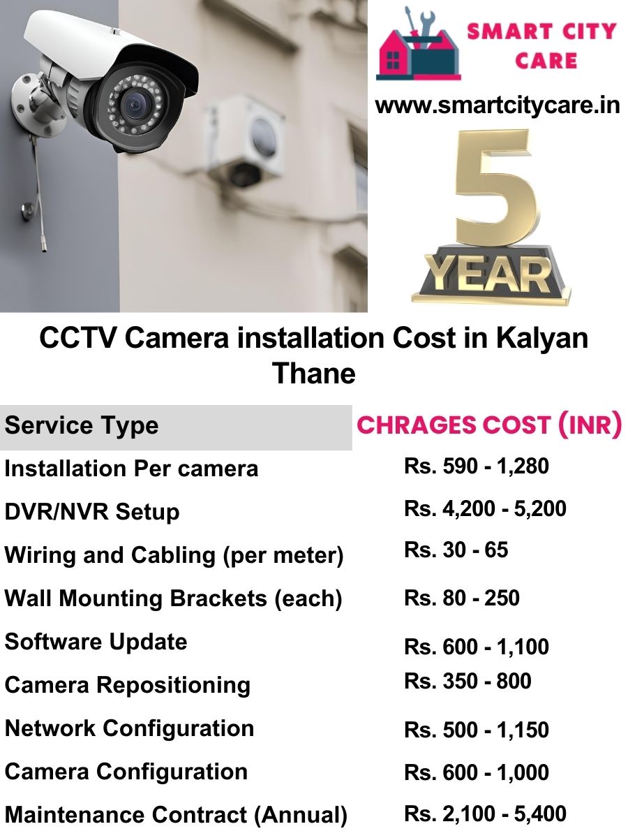 CCTV camera installation cost list in Thane, Kalyan