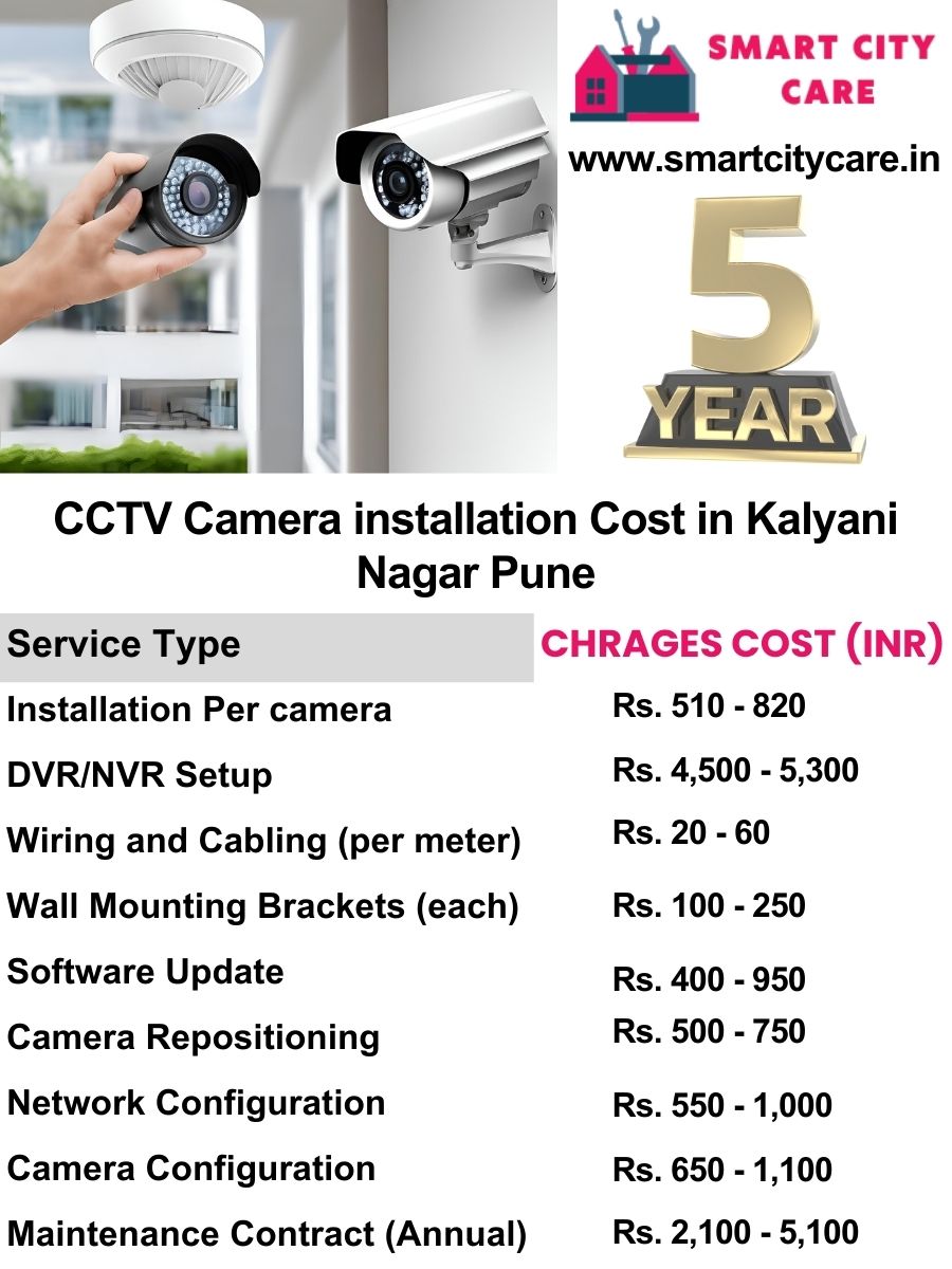 CCTV camera installation cost list in Pune, Kalyani Nagar