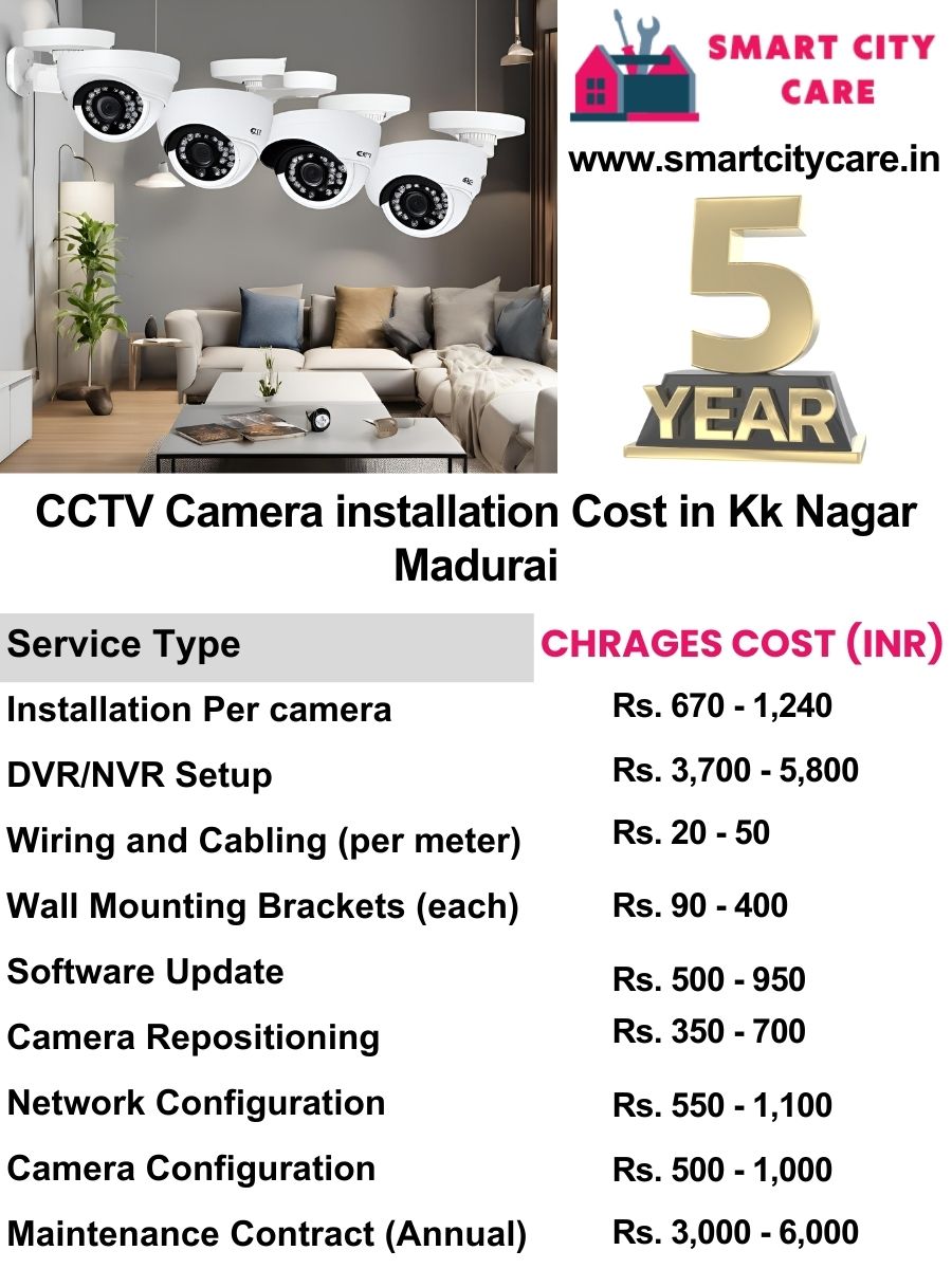 CCTV camera installation cost list in Madurai, KK Nagar