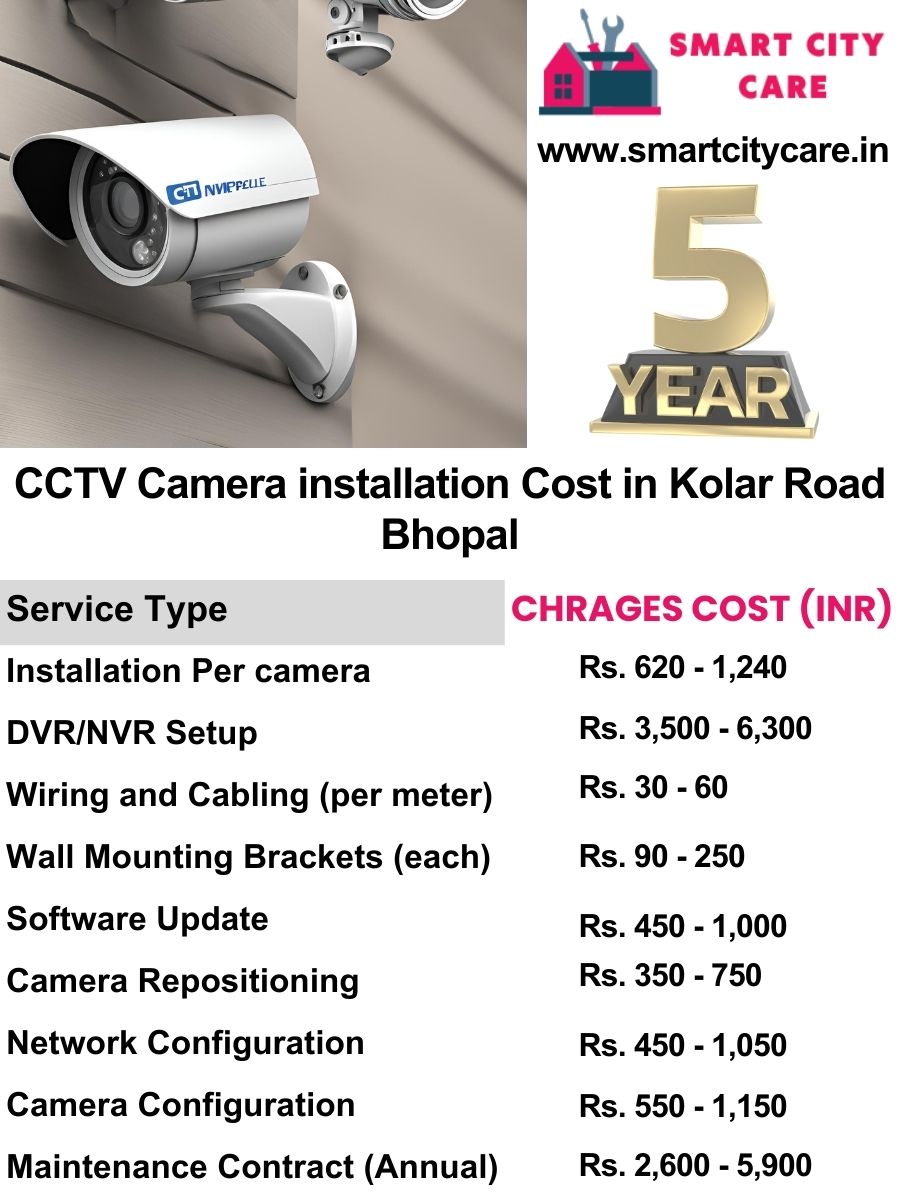 CCTV camera installation cost list in Bhopal, Kolar Road