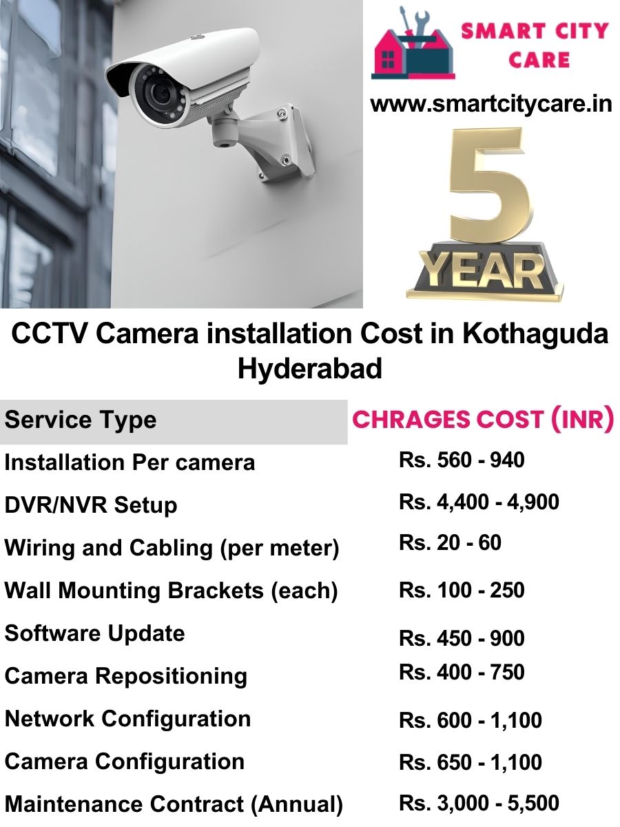 CCTV camera installation cost list in Hyderabad, Kothaguda