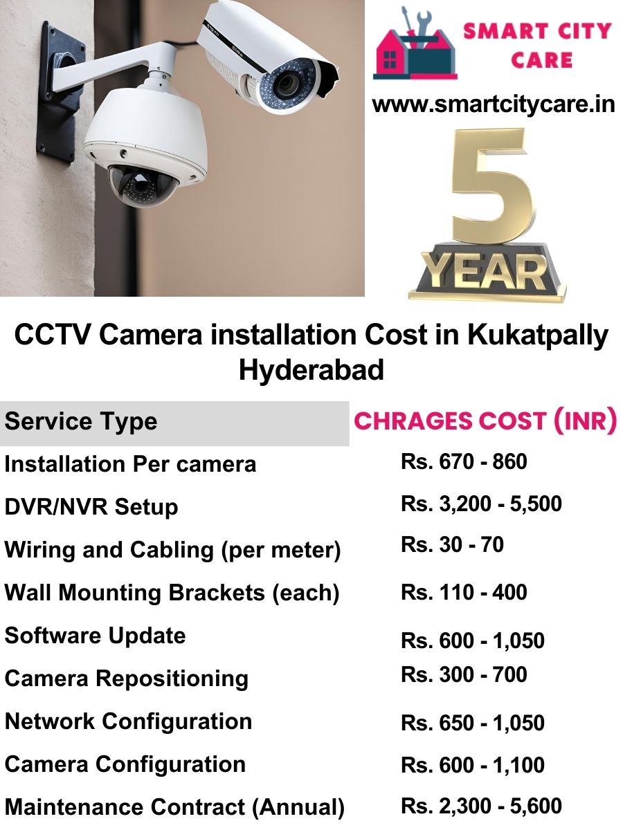 CCTV camera installation cost list in Hyderabad, Kukatpally