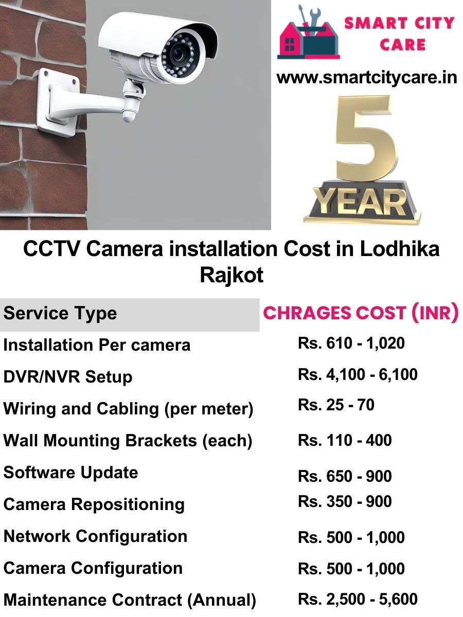 CCTV camera installation cost list in Rajkot, Lodhika