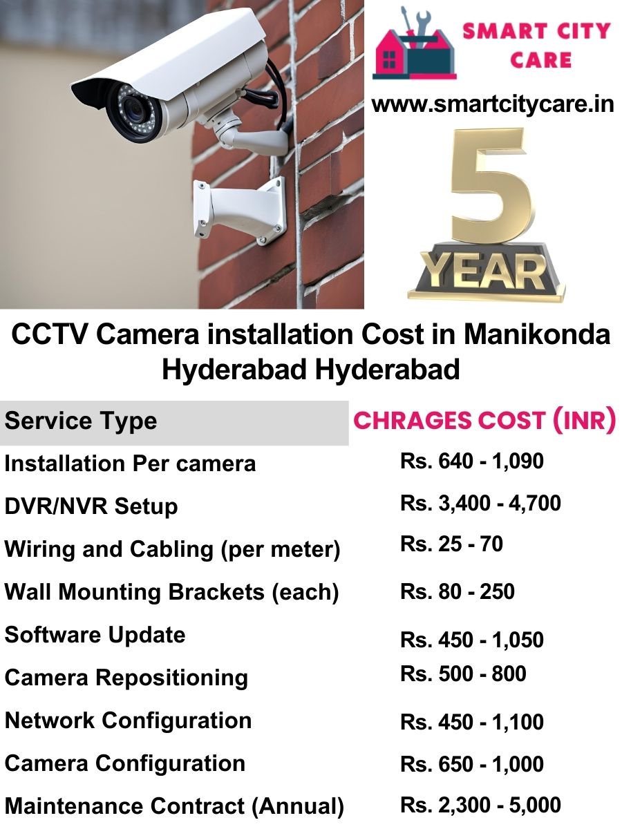 CCTV camera installation cost list in Hyderabad, Manikonda, hyderabad