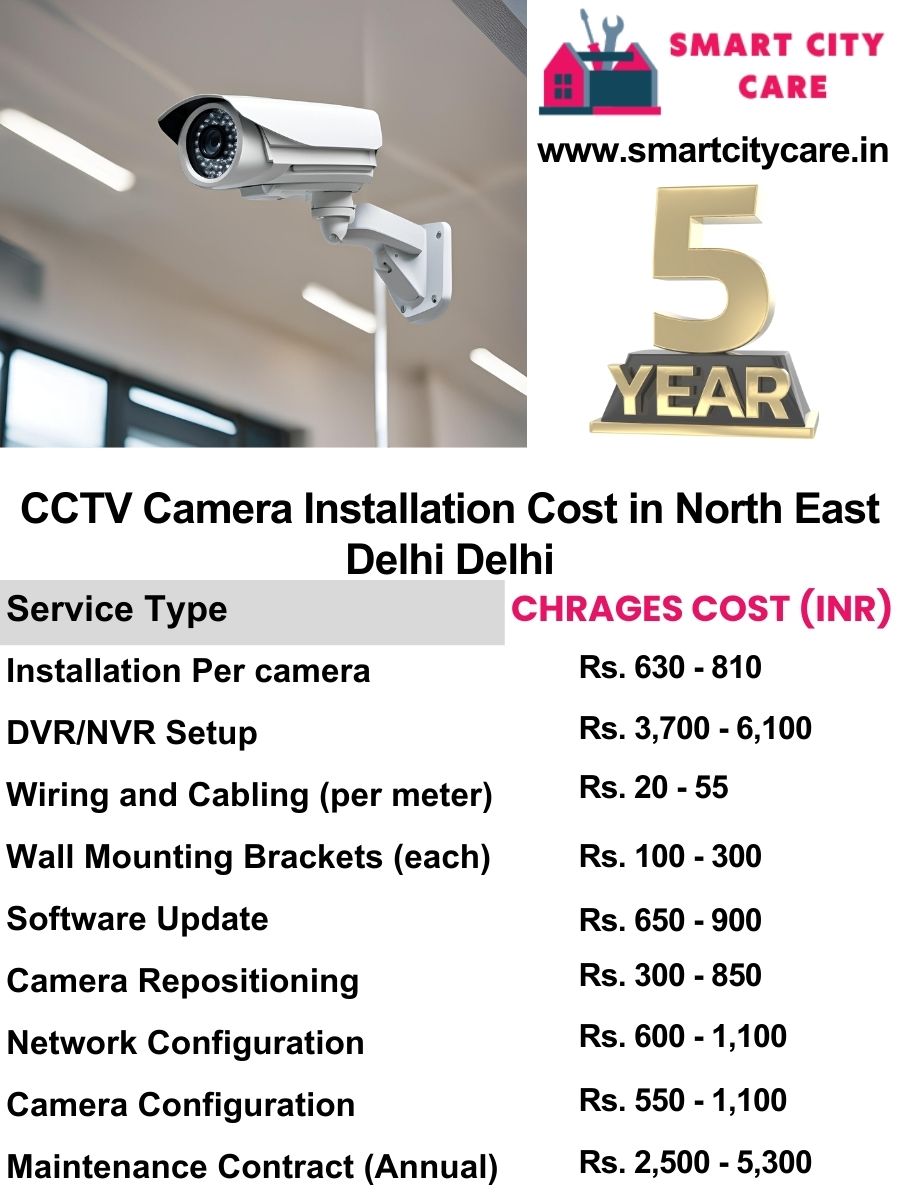 CCTV camera installation cost list in Delhi, North East Delhi