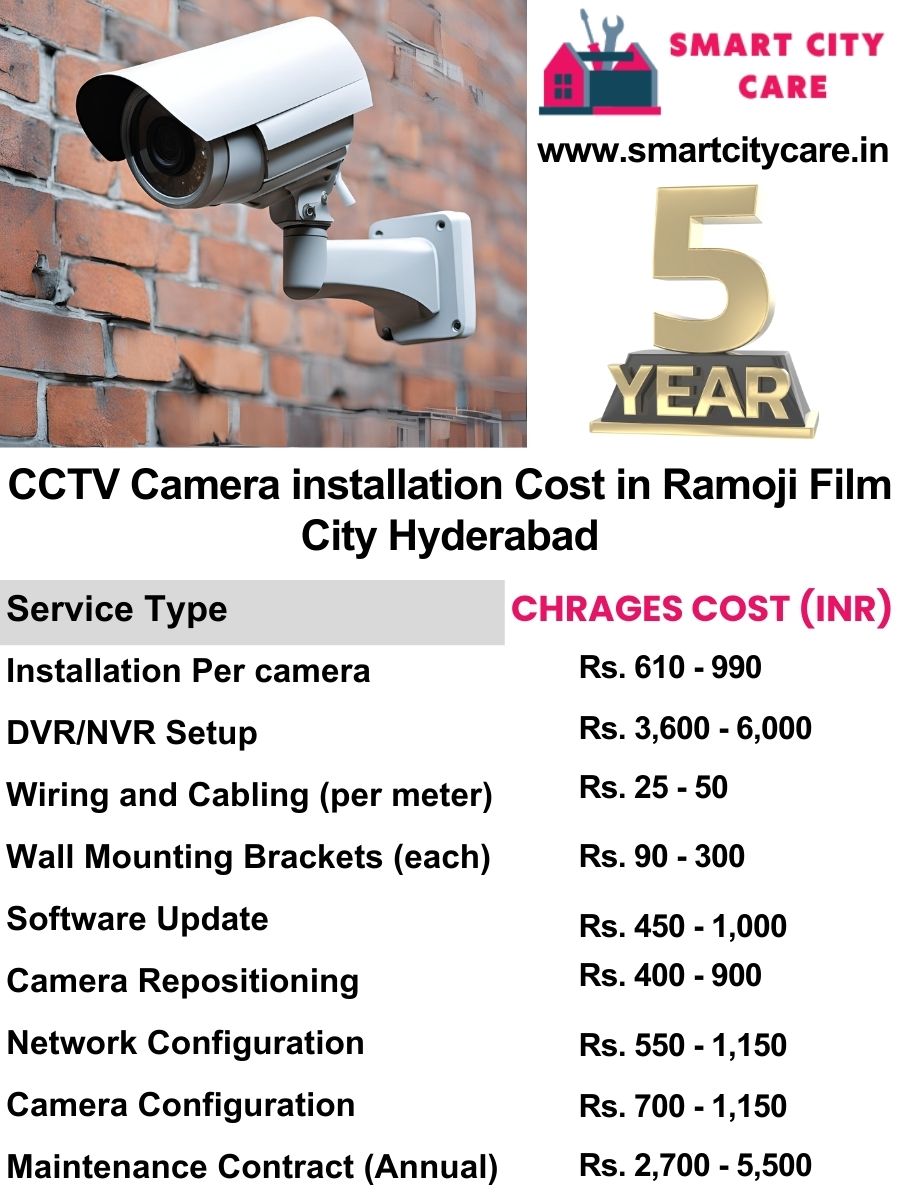 CCTV camera installation cost list in Hyderabad, Ramoji Film City