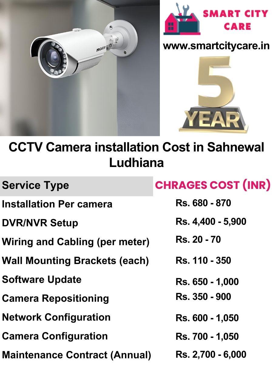 CCTV camera installation cost list in Ludhiana, Sahnewal