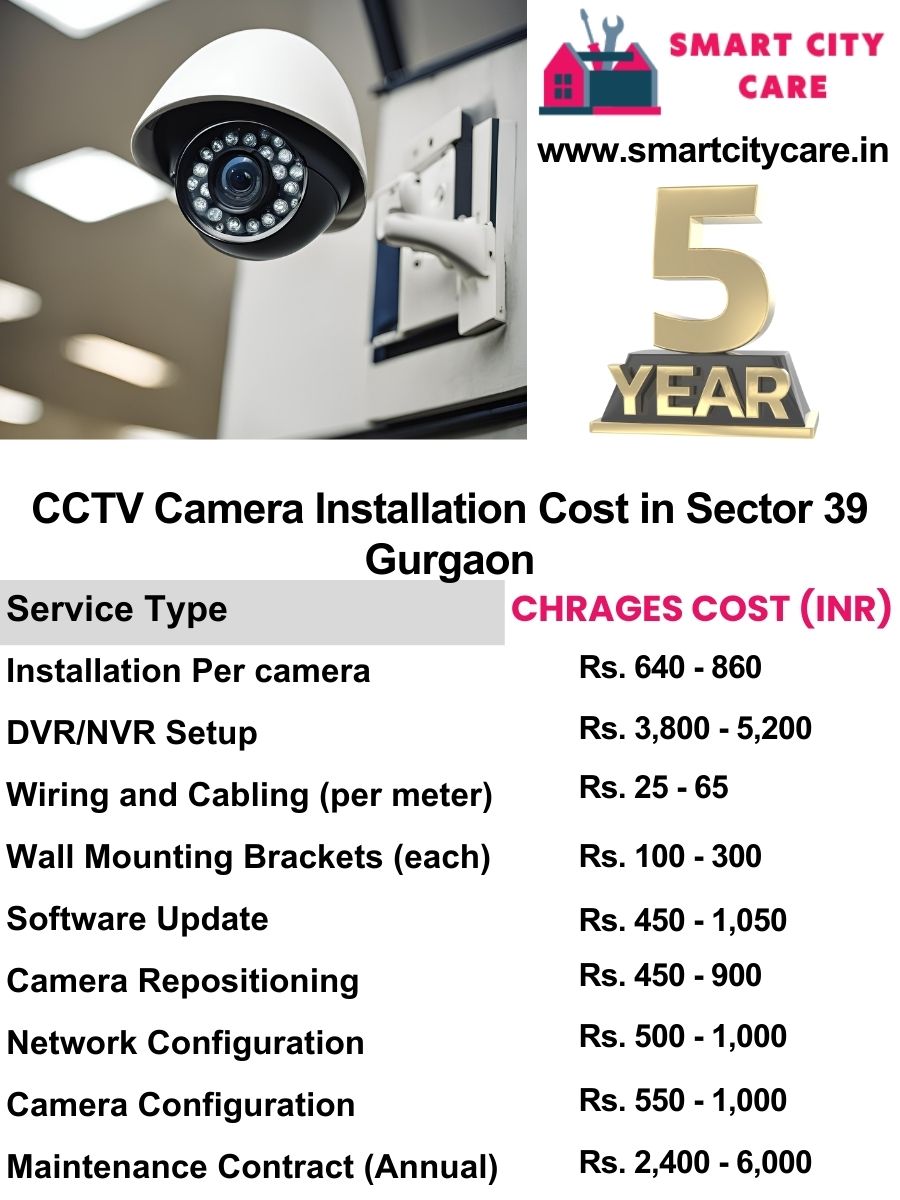 CCTV camera installation cost list in Gurgaon, Sector 39