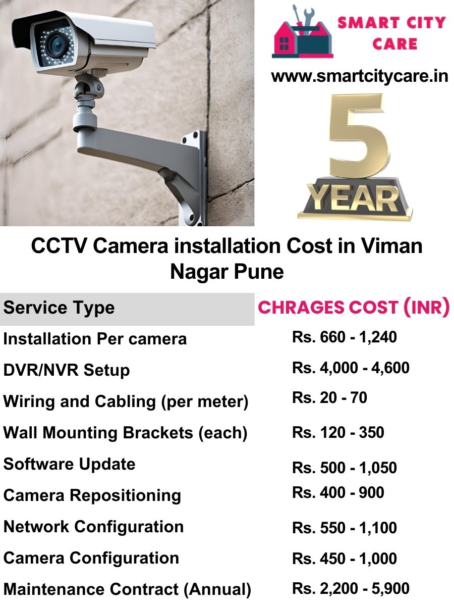 CCTV camera installation cost list in Pune, Viman Nagar