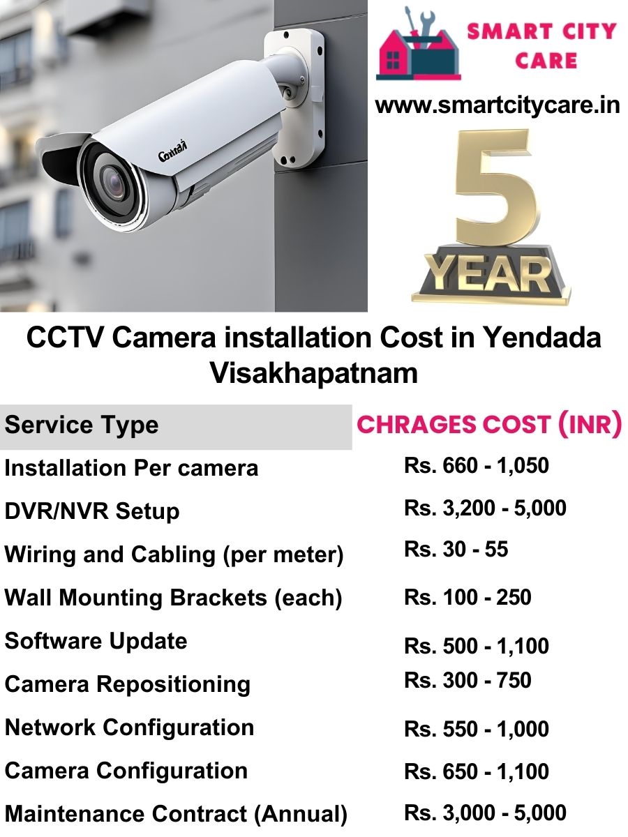 CCTV camera installation cost list in Visakhapatnam, Yendada