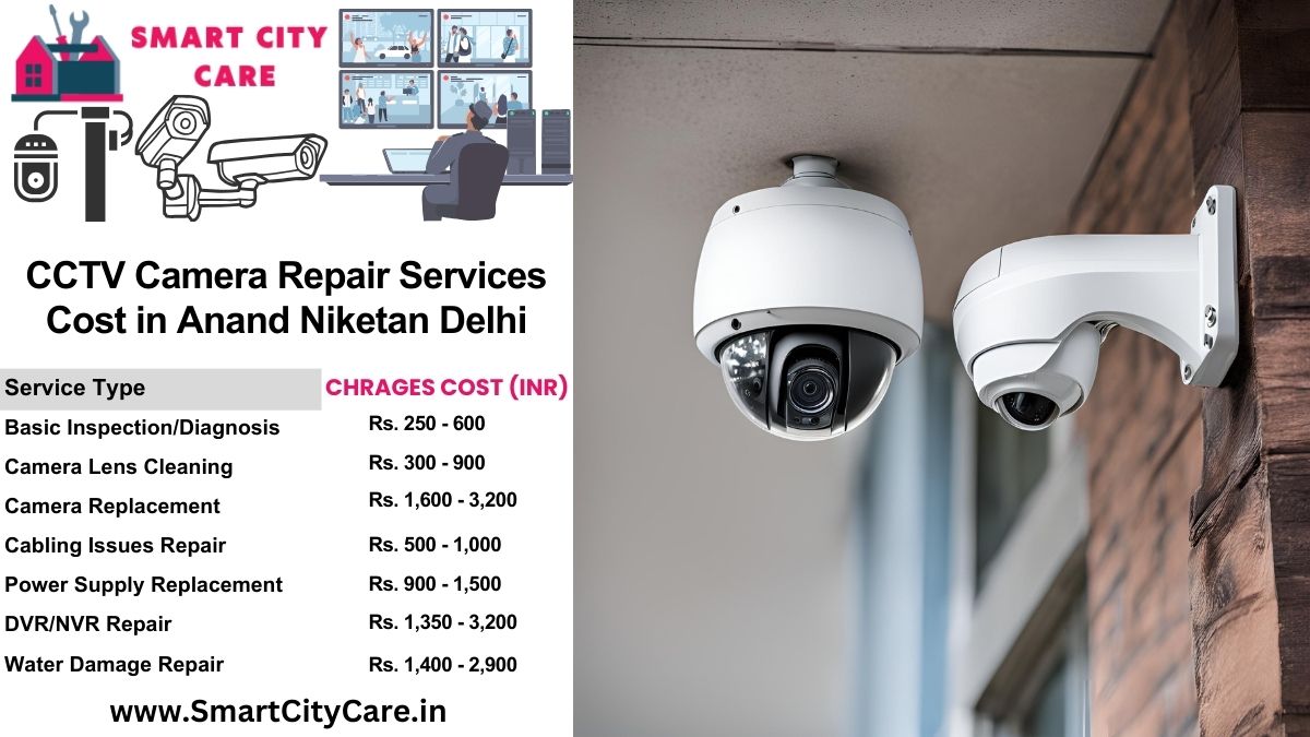 CCTV camera repair services charges list in Delhi, Anand Niketan